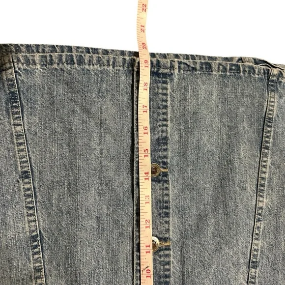 Vintage St. John’s Bay 90’s Denim Button-Front Skirt High Rise Light Wash SZ 27” - Picture 7 of 9